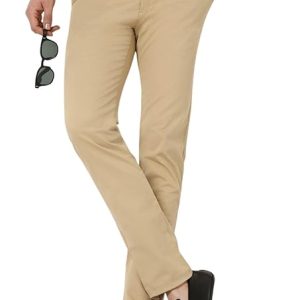 Peter England Men's Slim Fit Mid Rise Super Premium Wrinkle Free Casual Trouser Chinos.