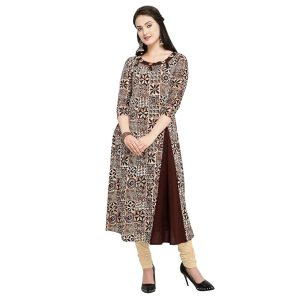 SHOPPING QUEEN Women Cotton A-Line Kurti.