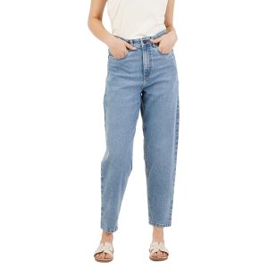 INKD Women's Stretchable Barrel Fit Jeans - High-Rise | Lightweight | Classic 5 Pocket Styling.