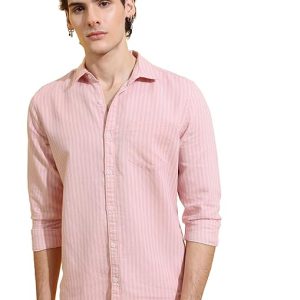 Highlander Men's Striped Slim Fit Shirt.